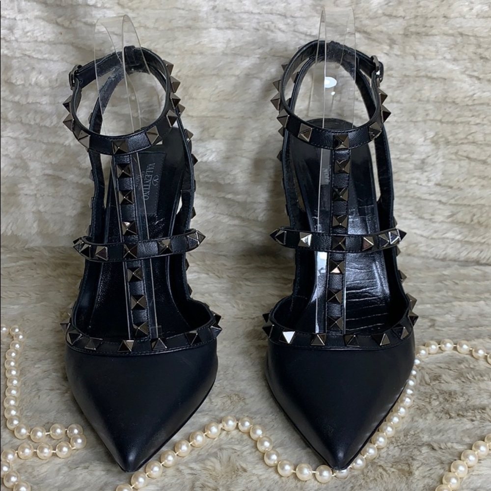 Valentino garavani rockstud noir leather Sz 9.5
